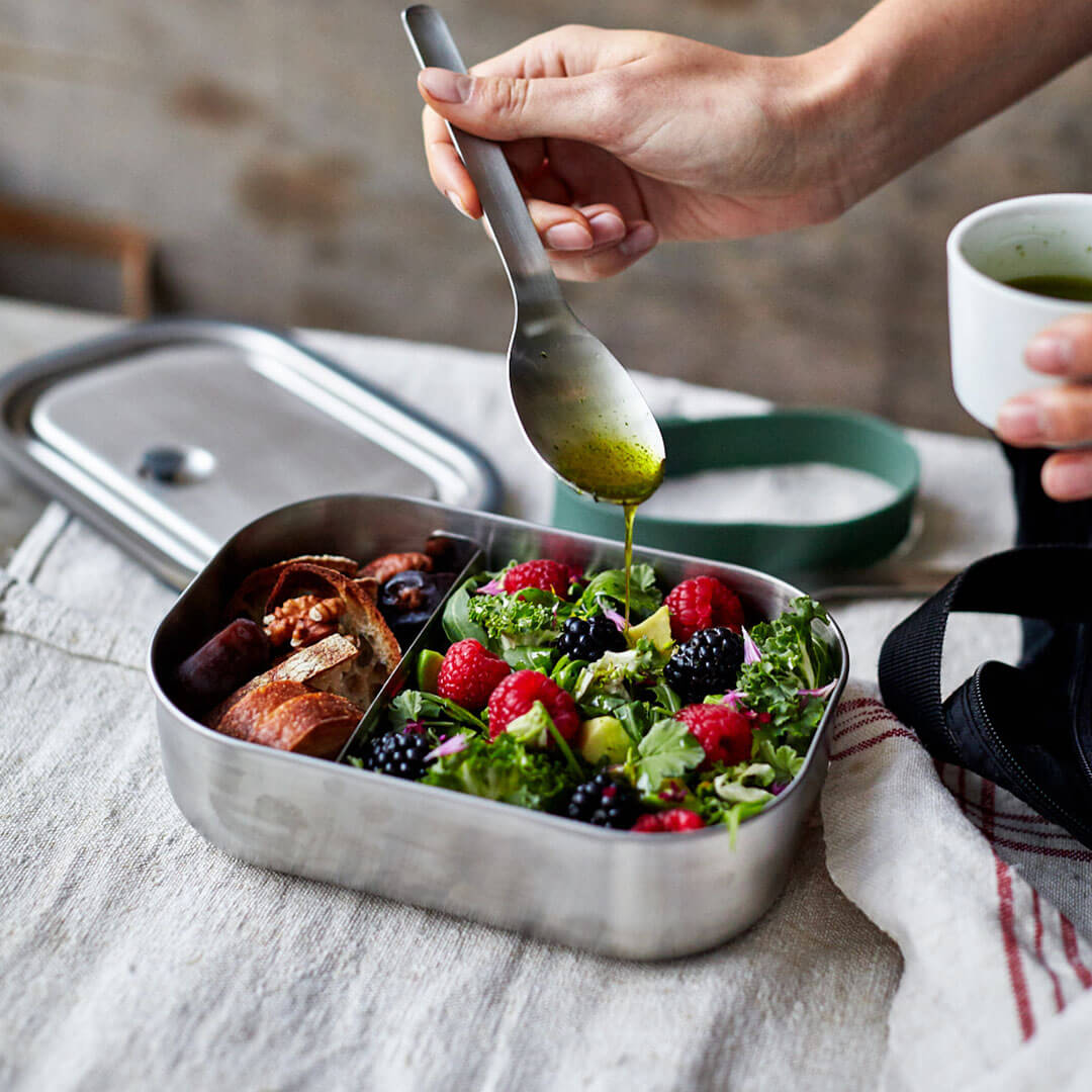 Black and Blum Stainless Steel Lunch Box large